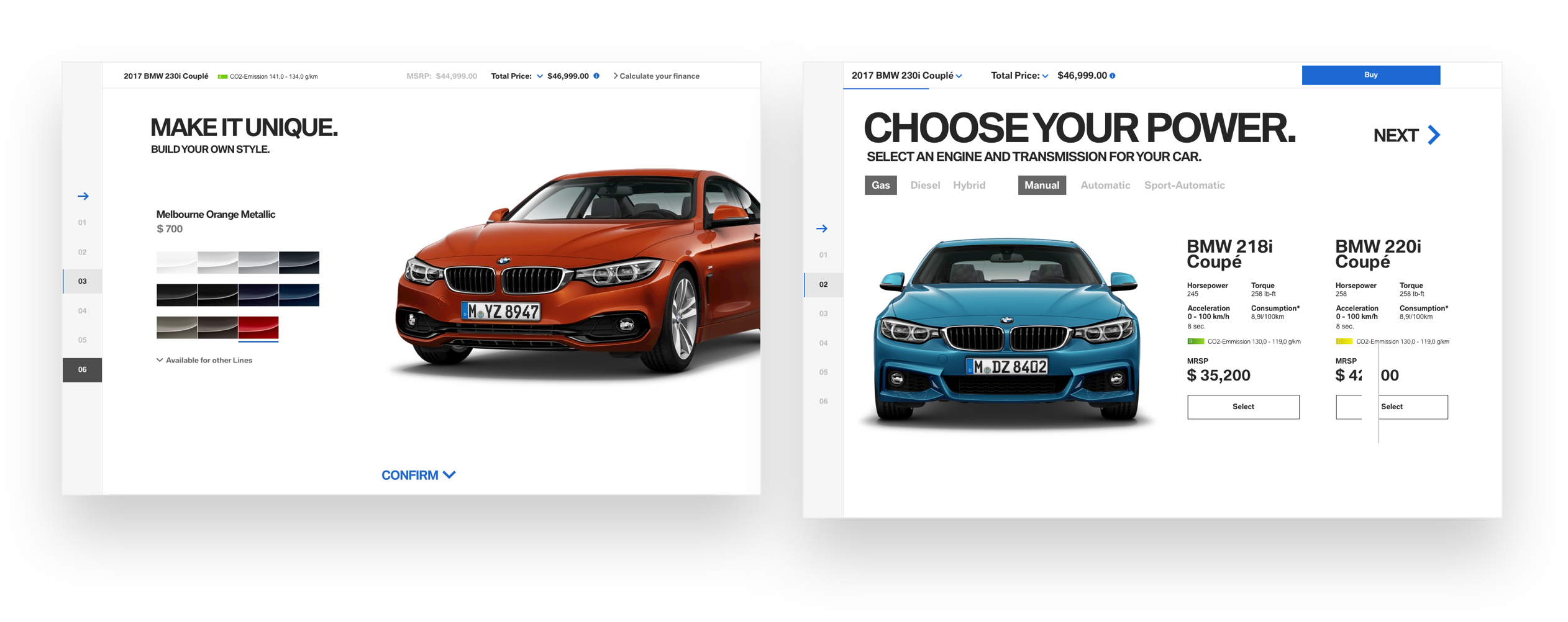 BMW desktop visual designs