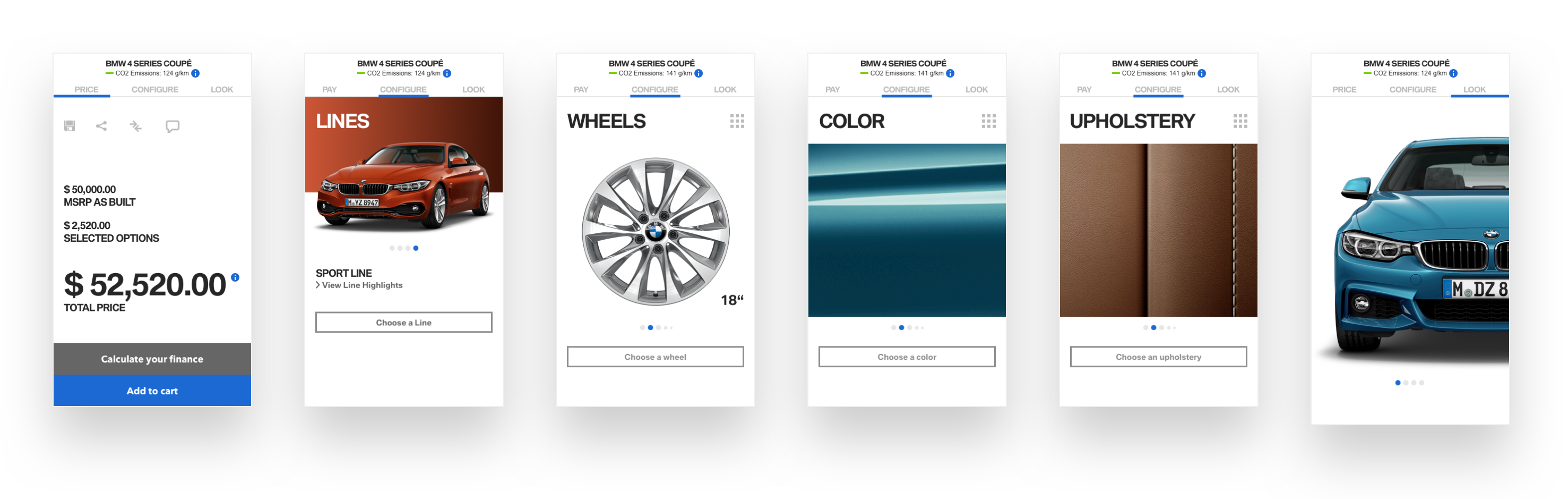 BMW mobile visual designs