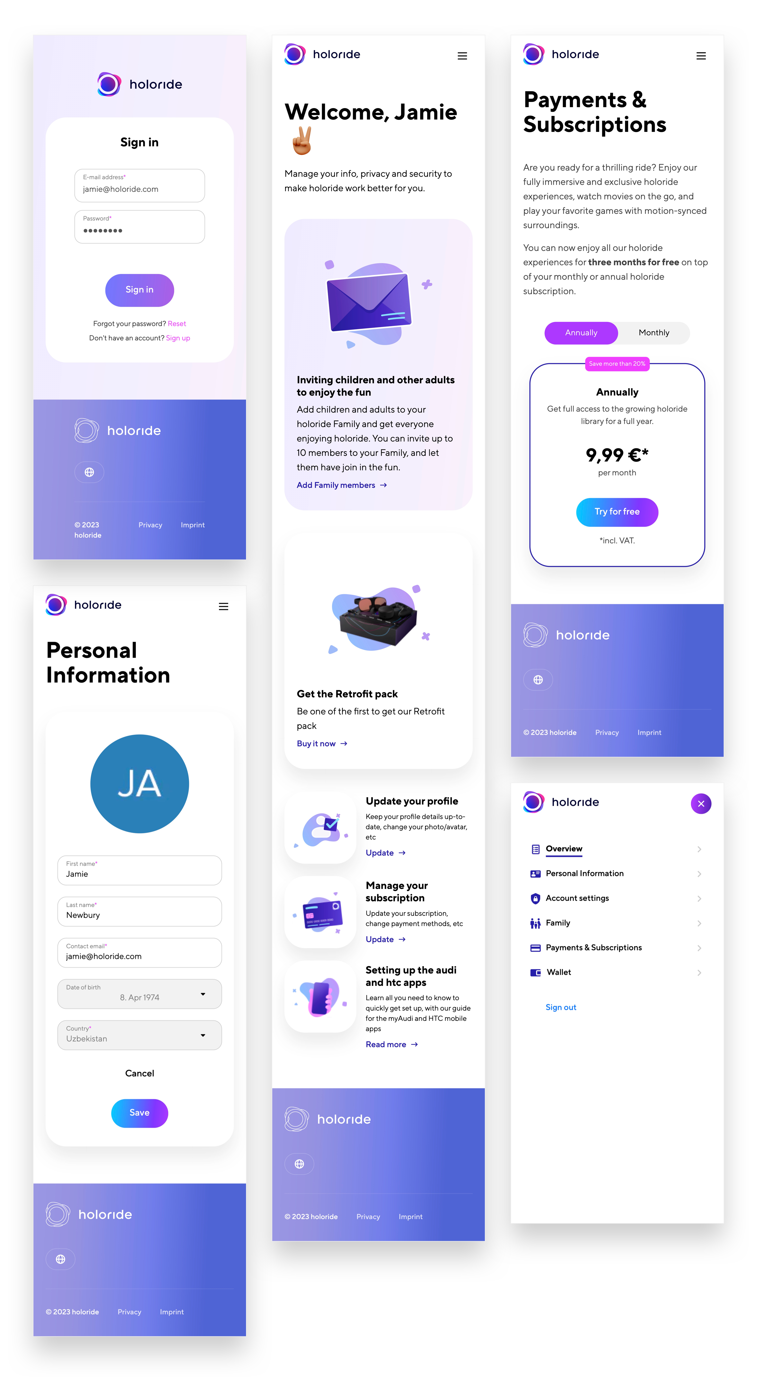 holoride mobile screenshots